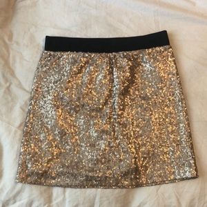 Forever 21 Gold Sparkle Mini Skirt